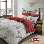 Dreamscene Check Stag Duvet Cover with Pillowcase Bedding Set Christmas Deer Red Dreamscene Check Stag Duvet Cover with Pillowcase Bedding Set Christmas Deer Red