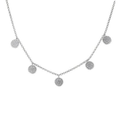 AKEMI - Pave Coin Dangle Necklace (特惠)