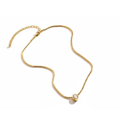 JULIETTE - Snake chain with Bezel Pendant