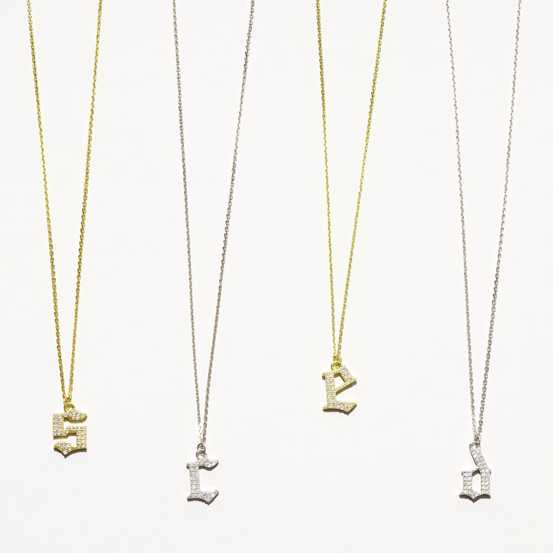 INITIAL – Gothic Letter Necklace