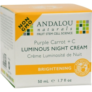 Andalou Naturals Luminous Night Cream Purple Carrot C 1.7 oz - All