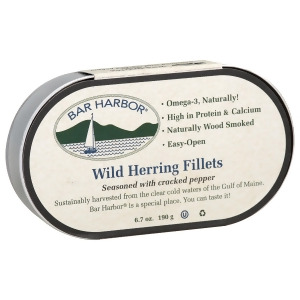 Bar Harbor Wild Herring Fillets Cracked Pepper Pack of 12 6.7 oz. - All
