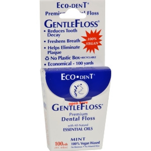 Eco-dent GentleFloss Premium Dental Floss Mint 100 Yards Pack of 6 - All