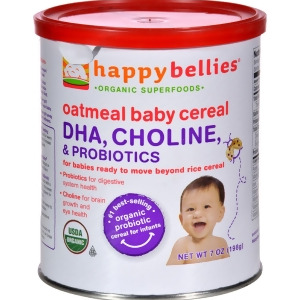 Happy Baby Happy Bellies Cereal Organic Oatmeal 7 oz Pack of 6 - All