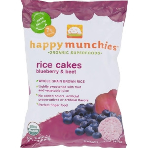Happy Baby Happy Munchies Rice Cakes Organic Blueberry and Beet 1.4 oz Pack of 10 - All
