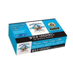 Henry and Lisa's Natural Seafood Wild Sardines in Spring Water Pack of 12 4.25 oz. - All