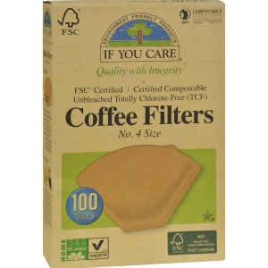 If You Care #4 Cone Coffee Filters Brown Pack of 12 100 Count - All