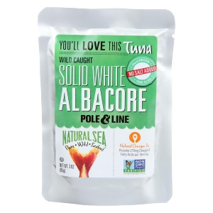 Natural Sea Solid White Albacore Tuna No Salt Pack of 12 3 oz. - All