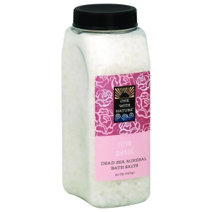 One With Nature Bath Salts Dead Sea Mineral Rose Petal 32 oz - All