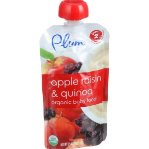 Plum Organics Baby Food Organic Apple Raisin and Quinoa Stage 2 6 Months and Up 3.5 oz Pack of 6 - All