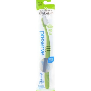Preserve Adult Toothbrush in a Lightweight Pouch Ultra Soft- 6 Pack Assorted Colors - All