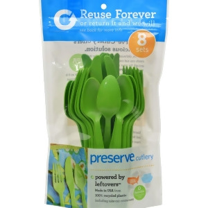 Preserve Heavy Duty Cutlery Apple Green Pack of 12 24 Count - All