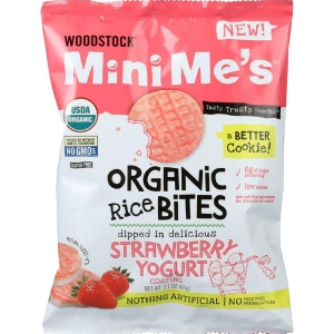 Woodstock Rice Bites Organic Mini Me's Strawberry Yogurt 2.1 oz Pack of 8 - All