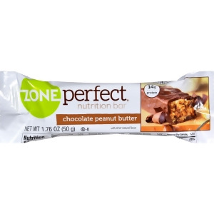 Zone Nutrition Bar Chocolate Peanut Butter Pack of 12 1.76 oz - All