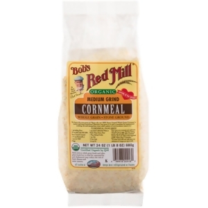 Bob's Red Mill Medium Organic Cornmeal 24 Oz Pack of 4 - All