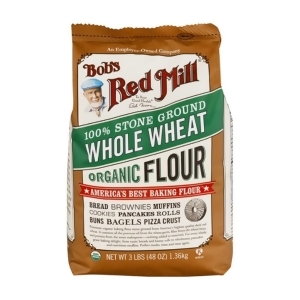 Bob's Red Mill Organic Whole Wheat Flour 48 Oz Pack of 4 - All