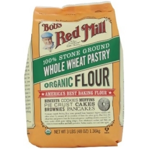 Bob's Red Mill Organic Whole Wheat Pastry Flour 48 Oz Pack of 4 - All