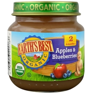 Earth's Best Organic Apples Blueberries 4 Oz Pack of 12 - All