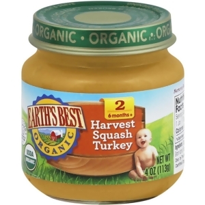 Earth's Best Organic Harvest Squash Turkey Dinner 4 Oz Pack of 12 - All
