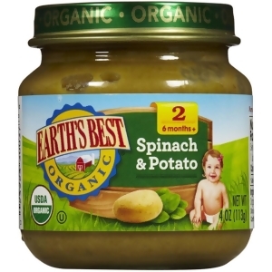 Earth's Best Organic Spinach Potato 4 Oz Pack of 12 - All