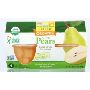 Field Day Diced Pears Cups 4 Oz Pack of 24 - All
