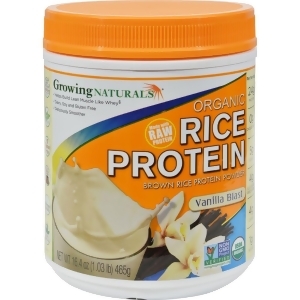 Growing Naturals Vanilla Blast Organic Raw Rice Protein 16.4 Oz Pack of 1 - All