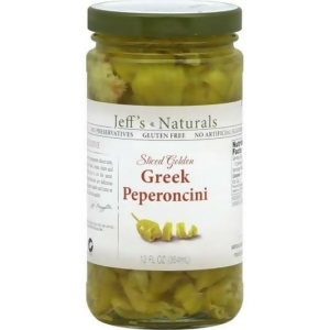 Jeff's Natural Golden Greek Sliced Peperoncini 12 Oz Jars Pack of 6 - All