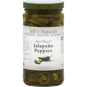 Jeff's Natural Sliced Tamed Jalapeno Peppers 12 Oz Jars Pack of 6 - All