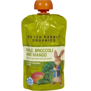 Peter Rabbit Organics Kale Broccoli Mango Puree 4.4 Oz Pack of 10 - All