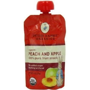 Peter Rabbit Organics Peach Apple Puree 4 Oz Pack of 10 - All