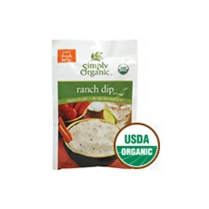 Simply Organic Ranch Dip Mix 1.5 Oz packets Pack of 12 - All