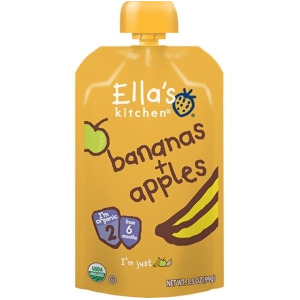 Ella's Kitchen Apples Bananas Puree 3.5 Oz Pack of 12 - All