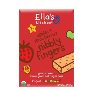 Ella's Kitchen Apples Strawberries Nibbly Fingers 4.4 Oz Pack of 12 - All