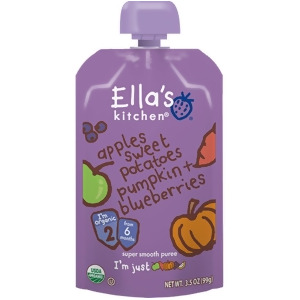 Ella's Kitchen Apples Sweet Potatoes Pumpkin Blueberries Puree 3.5 Oz Pack of 12 - All