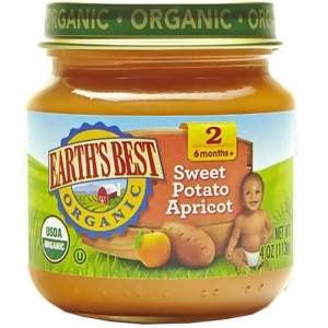 Earth's Best Organic Sweet Potato Apricot 4 Oz Pack of 12 - All