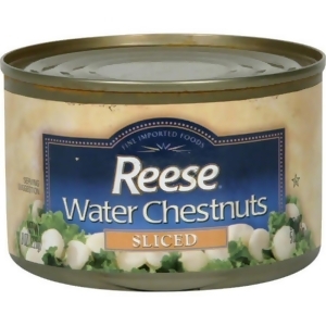 Reese Sliced Water Chestnuts 8 oz tins Pack of 24 - All