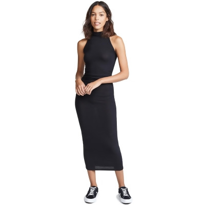 sleeveless turtleneck midi dress