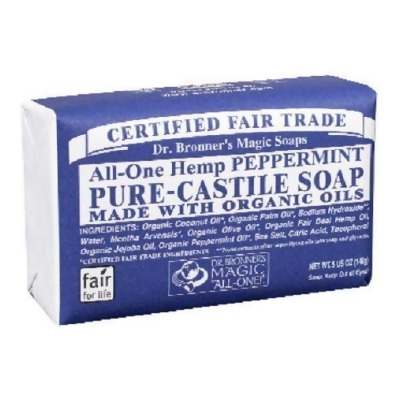Dr. Bronner's Magic Soaps Hemp Peppermint Pure Castile Soap Bar 