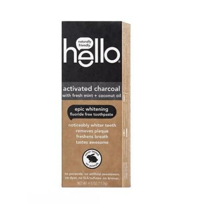 Hello Activated Charcoal Natural Fresh Mint + Coconut Oil Toothpaste