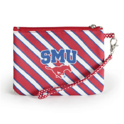 SMU Mustangs NCAA Striped Wristlet 