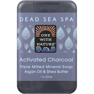 One With Nature Dead Sea Spa Activated Charcoal Mineral Soap 