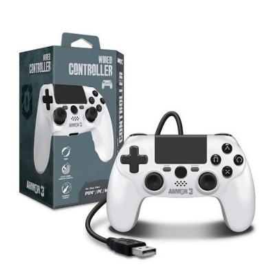 Wired Game Controller For PS4/ PC/ Mac (White) - Armor3 
