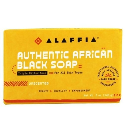 Alaffia Authentic African Black Bar Soap Triple Milled Unscented 