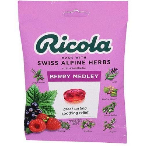 Ricola Swiss Alpine Herbs Berry Medley Cough Suppressant Throat Drops