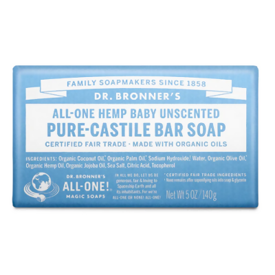 Dr. Bronner's Magic Soaps Hemp Baby Unscented Pure Castile Soap 