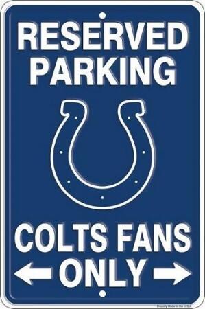 Indianapolis Colts Reserved Parking Sign