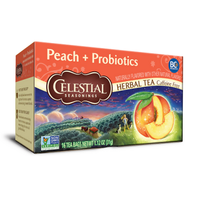 Celestial Seasonings Tea Peach + Probiotics 