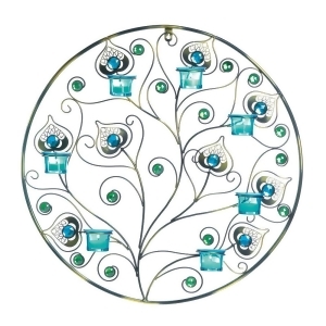 Peacock Plumes Circular Wall Sconce - All