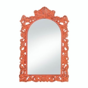 Stylish Distressed Orange Wall Mirror - All