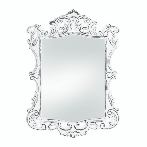 Regal White Distressed Wall Mirror - All